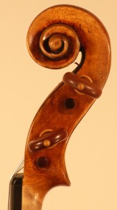 Schnecke der Stradivari Diskantseite